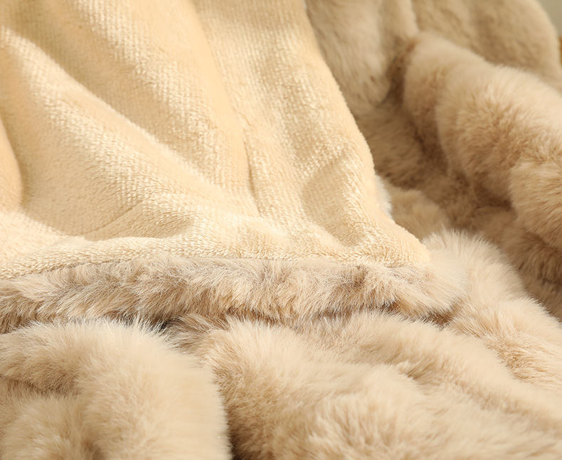 Couverture Polaire Plaid Fourrure Fausse Laine 850 g/m² Très Chaude