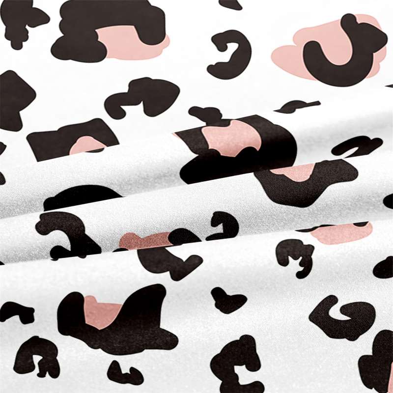 Housse de Couette et Deux Taies d'Oreiller Léopard Rose (240 cm) Fille