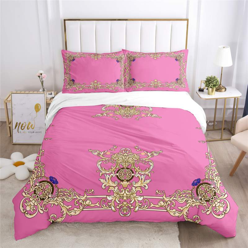 Housse de Couette et Deux Taies Rose Fuchsia