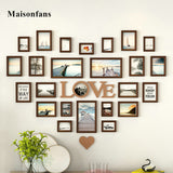 Lot de 24 cadres photos en bois