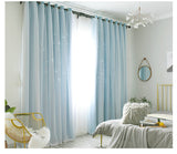 Rideau occulant à oeillets étoiles avec voilage moderne à 4 modèles pour chambre d'enfant filleRideau Étoiles avec Voilage Occultant 150 x H260cm Enfant Fille