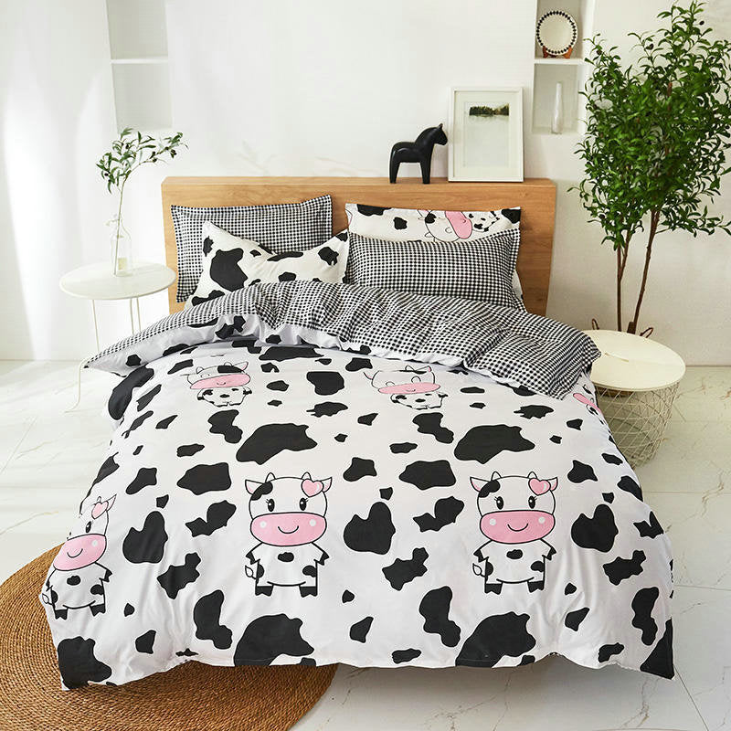 Housse de Couette Enfant et Deux Taies Imprimé Vache