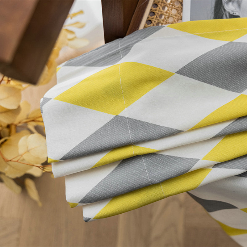 Rideau scandinave Prisme imprimé tamisant 140x260cm Jaune