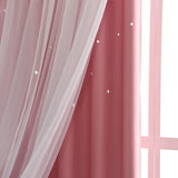 Rideau Étoiles avec Voilage Occultant 150 x H260cm Enfant Fille