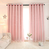 Rideau Étoiles avec Voilage Occultant 150 x H260cm Enfant Fille