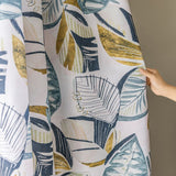 Rideau Salon Occultant 200x260cm Feuillage Bleu Couleur