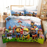 Housse de Couette PAW Pat Patrouille 3D et 2 Taies 240cm Bleu Enfant