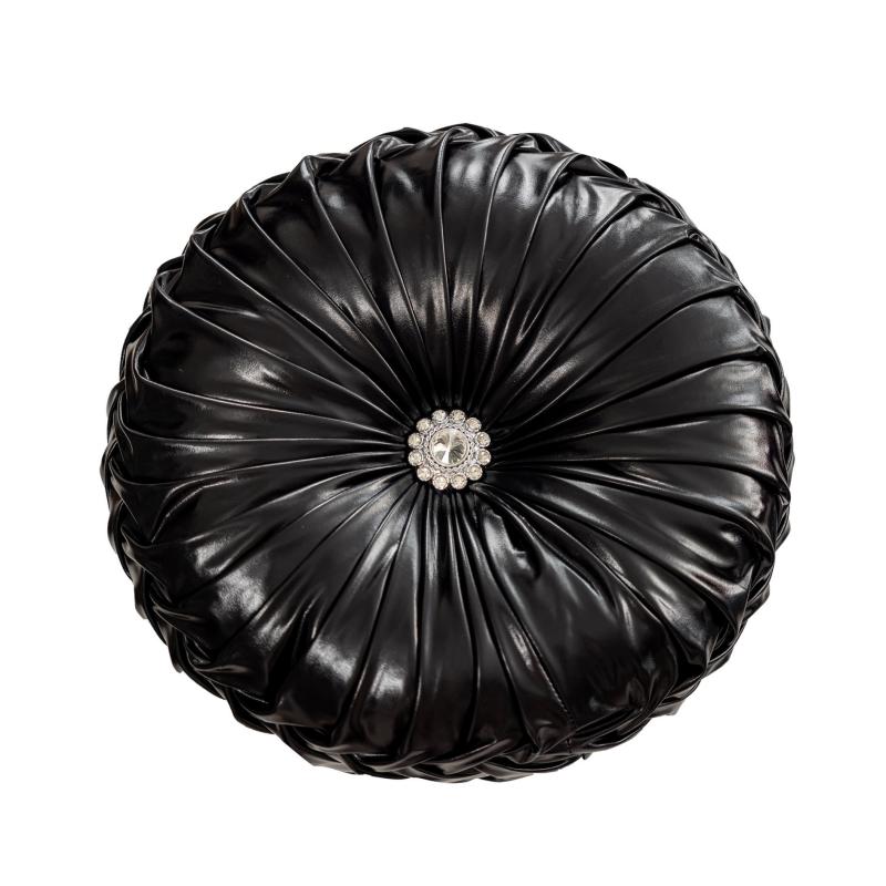 Coussin de Canapé Rond Plissé Brillant 35cm Citrouille Roue de Voiture