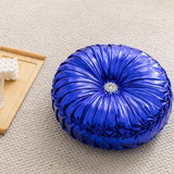 Coussin de Canapé Rond Plissé Brillant 35cm Citrouille Roue de Voiture Violet-Bleu