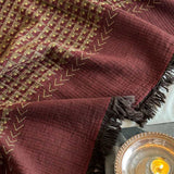 Couverture Plaid Doux Tissé Jacquard Carreaux Rétro 140*190cm Canapé
