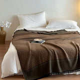 Couverture Plaid Doux Tissé Jacquard Carreaux Rétro 140*190cm Canapé