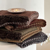 Couverture Plaid Doux Tissé Jacquard Carreaux Rétro 140*190cm Canapé