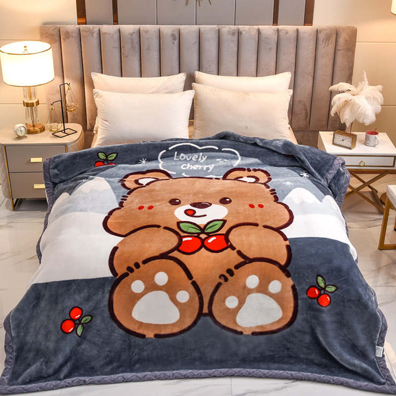 Couverture Enfant Polaire Plaid Corail Cachemire Ourson 900 g/m² Sofa