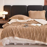 Couverture Polaire Plaid Fourrure Laine 700 g/m² Rose