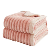Couverture Polaire Plaid Fourrure Laine 700 g/m² Rose
