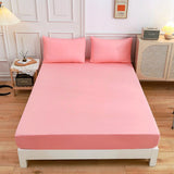 Drap Housse Drap Matelas Uni Confort Rose Thé-maisonfans.com