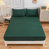 Drap Housse Drap Matelas Uni Confort Vert Foncé-maisonfans.com