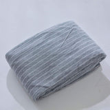 Linge de Lit Drap Housse Drap Matelas Uni Coton tricot Confort Adulte Rayure Gris
