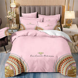 Housse de couette Baroque et Deux Taies 3D Cheval Rose Classique