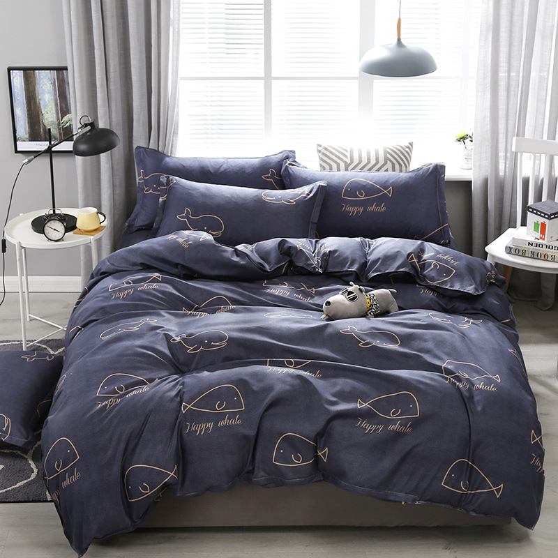 Housse de Couette Baleine Bleue et Deux Taies Enfant-Maisonfans.com