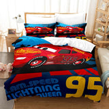 Housse de Couette Enfant Cars et 2 Taies Parure de lit Simple Disney