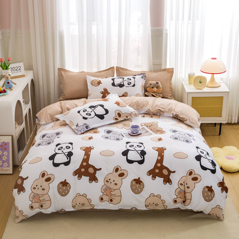 Housse de Couette Enfant et Deux Taies Animaux 140cm-Maisonfans.com
