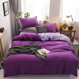 Housse de Couette et Deux Taies d'Oreiller Violet (240 cm)