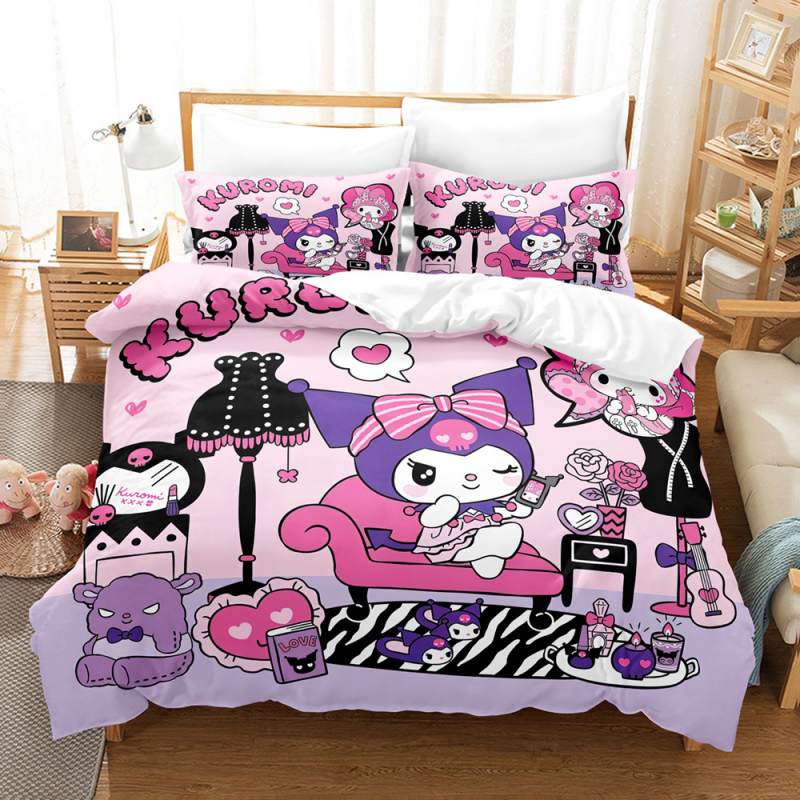 Housse de Couette et Deux Taies Kuromi 240 cm