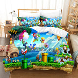 Housse de Couette pour Enfant Mario 3D et Deux Taies d'Oreiller 240cm