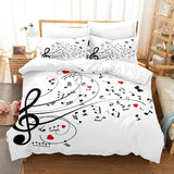 Musique Thème Parure de Lit 220x240cm Note de Musique Housse de Couette 