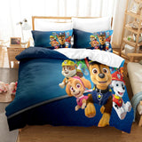 Housse de Couette Enfant et Deux Taies Pat Patrouille Bleu Paw