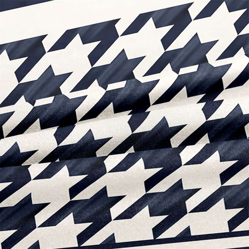 Housse de Couette et Deux Taies Pied-de-poule Classique 2 Personnes