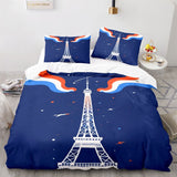 Parure de lit Tour Eiffel 240x200 Chic Housse de Couette et Deux Taies