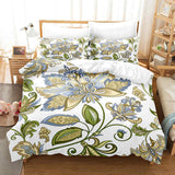 Housse de Couette Fleur et Deux Taies d'Oreiller 240cm