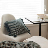 Housse de Coussin Déco Franges Ethnique Canapé Sofa Orange Jaune Noir