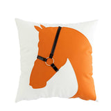 Housse de Coussin Cheval en Cuir Art 45x45 cm Ethnique Canapé Sofa