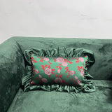 Housse de Coussin Brodée Motif Rose  Fleuri Classique Rétro Canapé Sofa