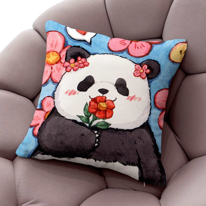Housse de Coussin Doux Panda Simple Face (45 X 45 cm) Canapé Sofa Salon –  Maisonfans
