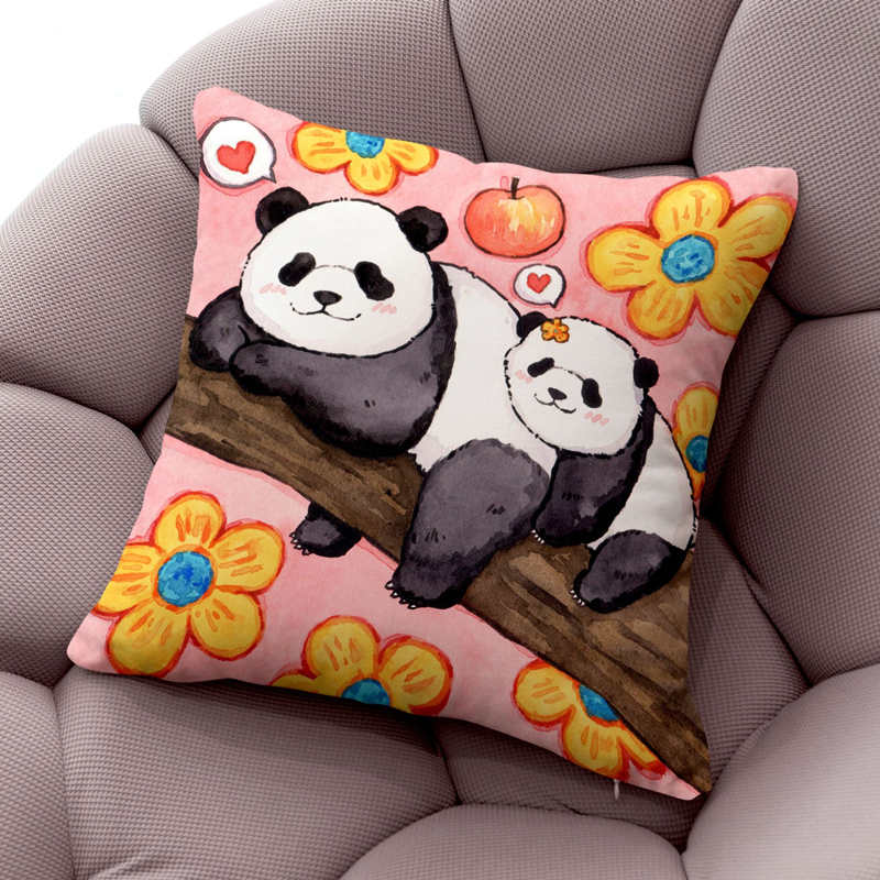 Housse de Coussin Doux Panda Simple Face (45 X 45 cm) Canapé Sofa Salon –  Maisonfans