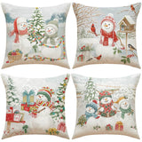 Housse de Coussin Bonhomme de Neige-Lot de 4