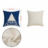 Housse de Coussin Noël Lot de 4 Bleu 45cm Cadeau Sofa Canape Coussins