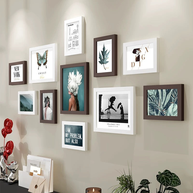 Lot de 11 Cadres Photos Bois Vénus Art Café Blanc Pas Cher-maisonfans.com