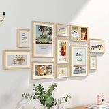 Lot de 12 Cadres Photos Ethnique Nature en Bois Naturel Cadre Mural Salle