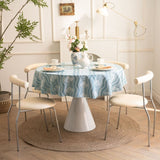 Douceur d'Intérieur Nappe Jacquard Ronde (Diamètre 180 cm) Bleu