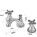 Mitigeur de Lavabo à Deux Poignées Laiton Chromé Brossé