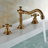 Mitigeur de Lavabo à Deux Poignées en Laiton Rétro Noir