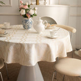 Douceur d'Intérieur Nappe Jacquard Ronde (Diamètre 180 cm) Beige