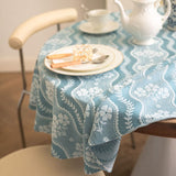 Douceur d'Intérieur Nappe Jacquard Ronde (Diamètre 180 cm) Bleu 