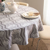 Douceur d'Intérieur Nappe Jacquard Ronde (Diamètre 180 cm) Gris
