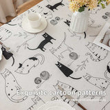 Nappe Table Rectangulaire Cartoon Chat en Lin Coton Linge Table